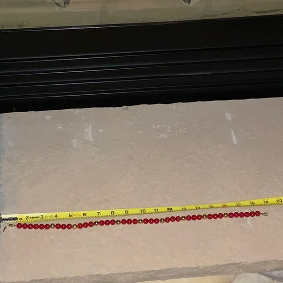 Vintage Napier Red & Gold-Tone Bead Necklace - Picture 6 of 7